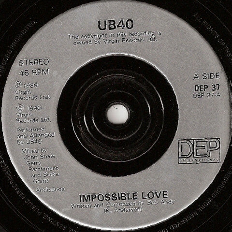 UB40 : Impossible Love (7", Single)