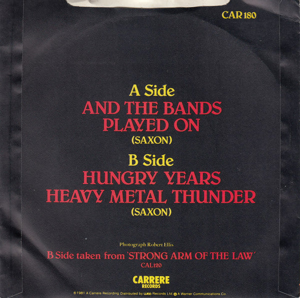 Saxon : And The Bands Played On (7", Single)