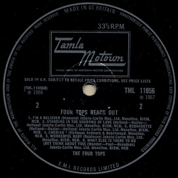 Four Tops : Four Tops Reach Out (LP, Album, Mono)