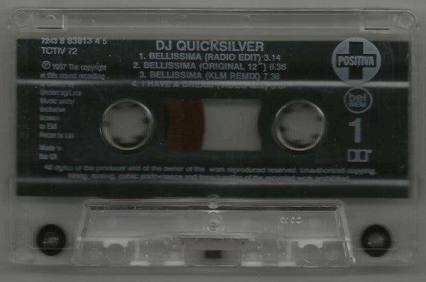 DJ Quicksilver : Bellissima (Cass, Single)