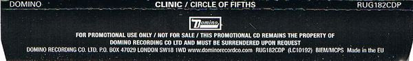 Clinic : Circle Of Fifths (CD, Single, Promo)