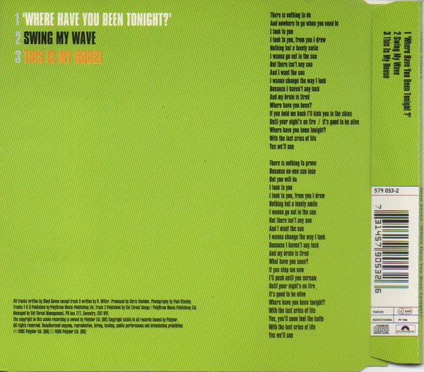 Shed Seven : Where Have You Been Tonight? (CD, Single)