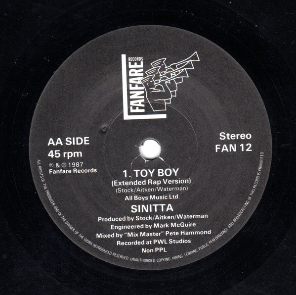 Sinitta : Toy Boy (7", Single, Lyn)