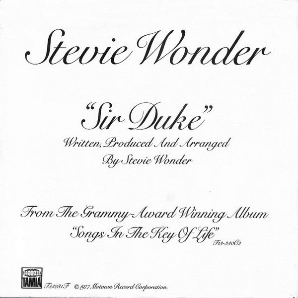 Stevie Wonder : Sir Duke / He's Misstra Know-It-All (7", Single)