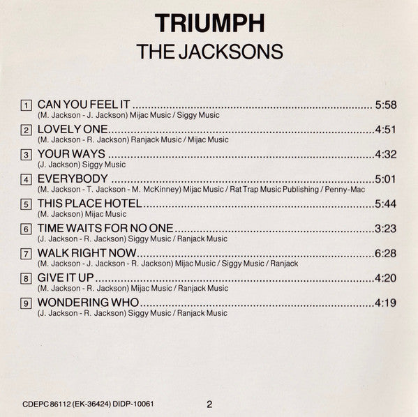 The Jacksons : Triumph (CD, Album, RE)