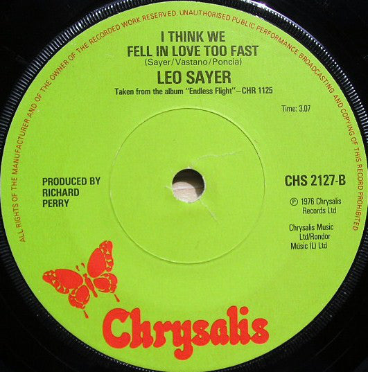 Leo Sayer : When I Need You (7", Single, Sol)