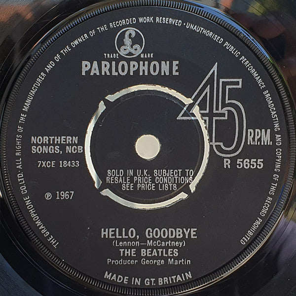 The Beatles : Hello, Goodbye (7", Single, Kno)