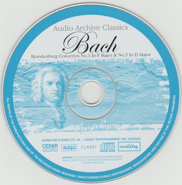 Johann Sebastian Bach, Stuttgarter Kammerorchester, Karl Münchinger : Brandenburg Concertos No. 1 In F Major & No. 5 In D Major (CD, Copy Prot., RE, RM)