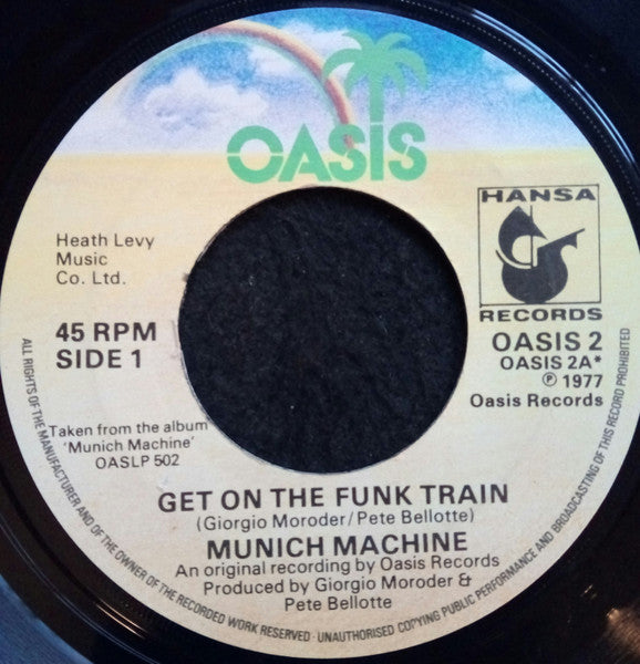 Munich Machine : Get On The Funk Train (7", Single)