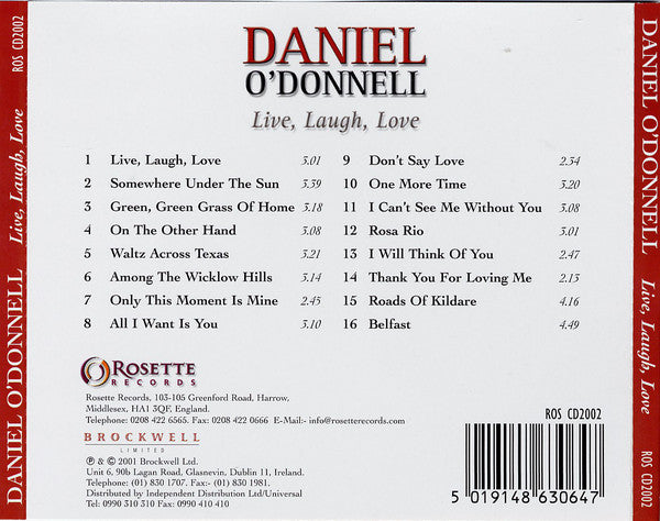 Daniel O'Donnell : Live, Laugh, Love (CD, Album)