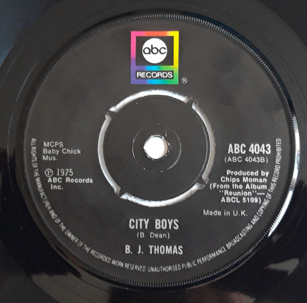 B.J. Thomas : (Hey Won't You Play) Another Somebody Done Somebody Wrong Song (7", Single)
