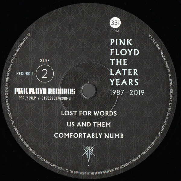 Pink Floyd : The Later Years 1987-2019 (2xLP, Comp, 180)