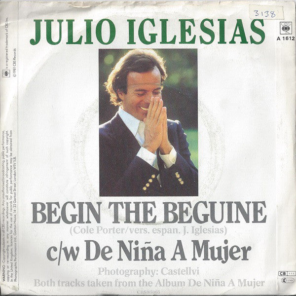 Julio Iglesias : Begin The Beguine (7", Single, Ora)