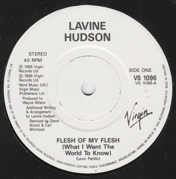 Lavine Hudson : Flesh Of My Flesh (7")