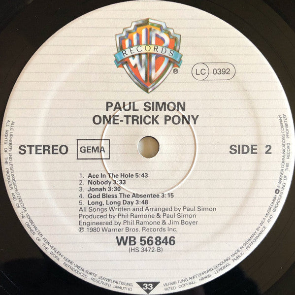 Paul Simon : One-Trick Pony (LP, Album)