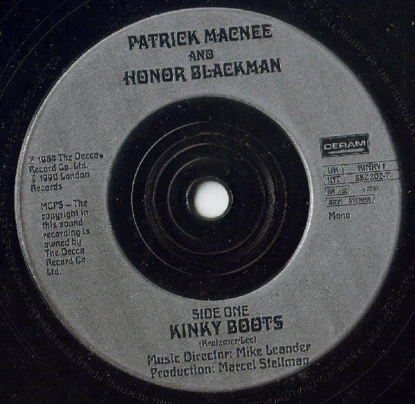 Patrick Macnee & Honor Blackman : Kinky Boots (7", Single, Mono, RE, Sil)