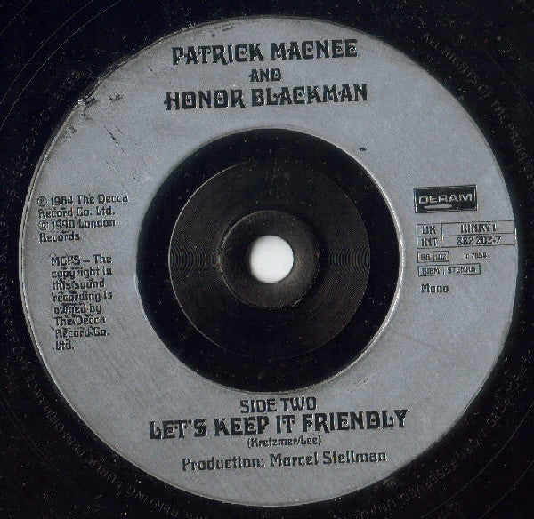 Patrick Macnee & Honor Blackman : Kinky Boots (7", Single, Mono, RE, Sil)