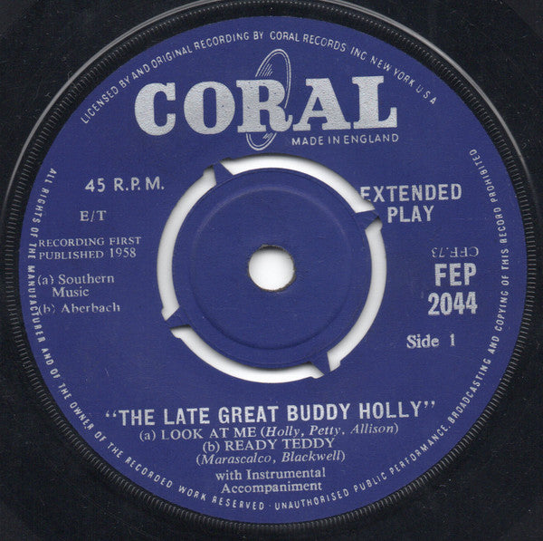 Buddy Holly : The Late Great Buddy Holly (7", EP, 4-P)