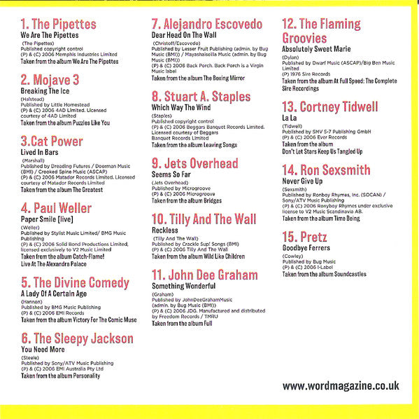 Various : Now Hear This! (15 Great Tunes Hand-Picked By The Word) (August 2006) (CD, Comp, Promo, Jew)