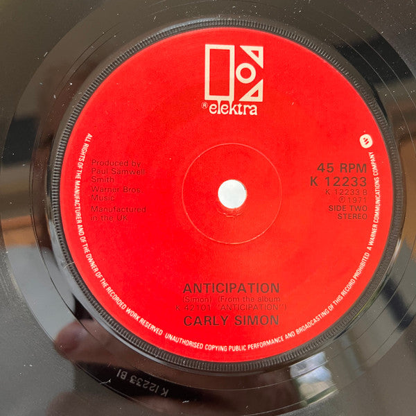 Carly Simon : You're So Vain (7", Single, RE)