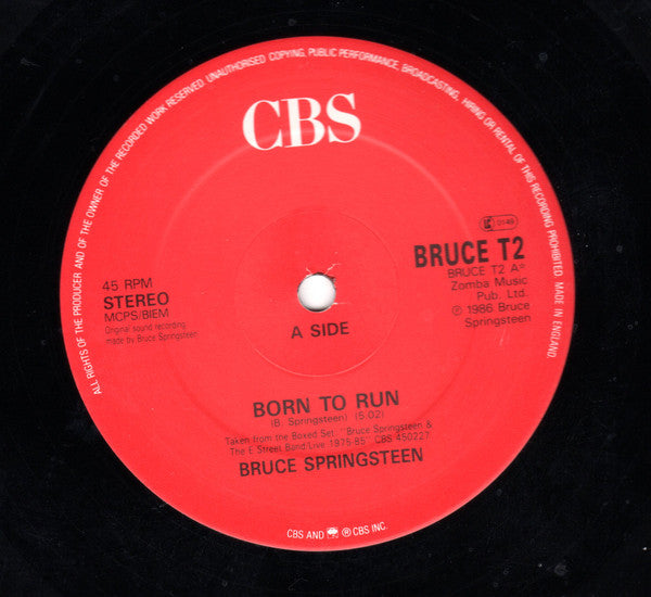 Bruce Springsteen & The E Street Band* : Born To Run (Live) (12")