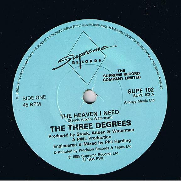 The Three Degrees : The Heaven I Need (7", Single)