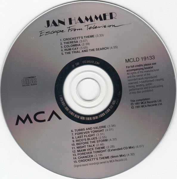 Jan Hammer : Escape From Television (CD, Album, RE)