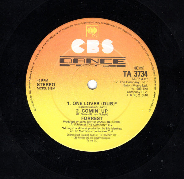 Forrest : One Lover (Don't Stop The Show) (Extended Version) (12")