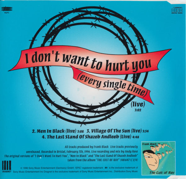 Frank Black : I Don't Want To Hurt You (Every Single Time) Live (CD, EP)