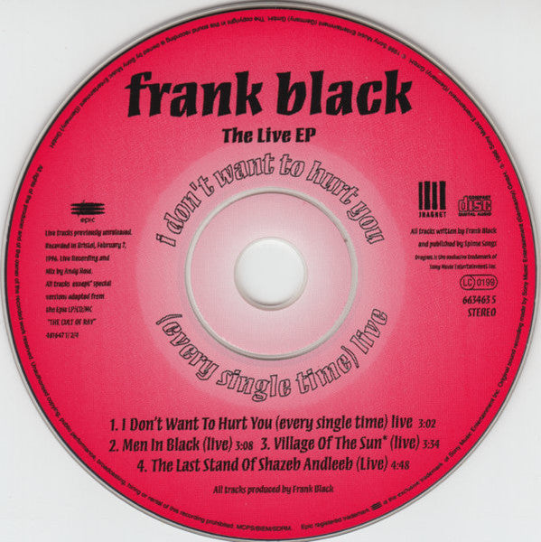 Frank Black : I Don't Want To Hurt You (Every Single Time) Live (CD, EP)