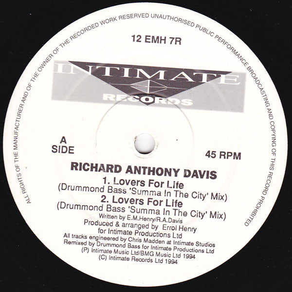 Richard Anthony Davis : Lovers For Life (12")