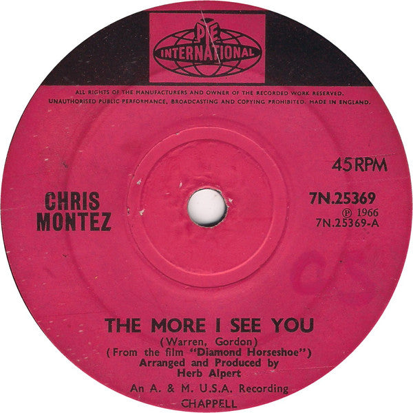 Chris Montez : The More I See You (7", Sol)