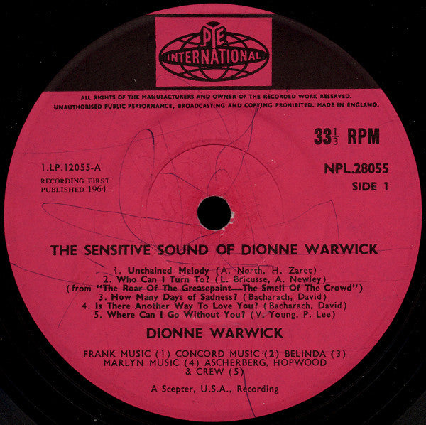 Dionne Warwick : The Sensitive Sound Of Dionne Warwick (LP, Album, Mono)