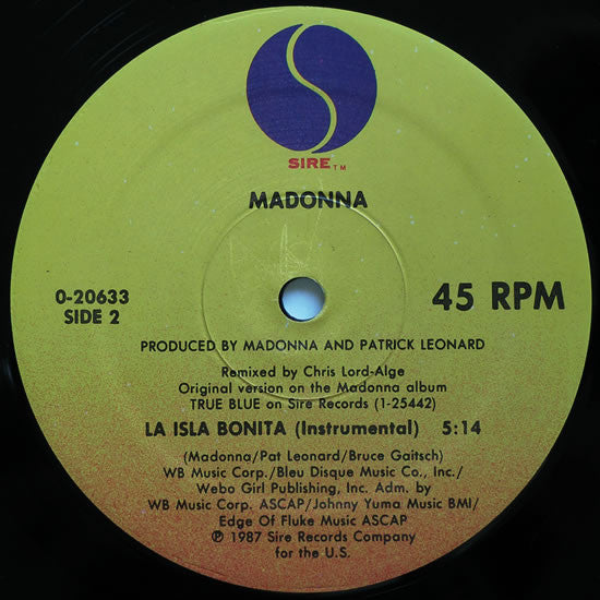Madonna : La Isla Bonita (12", Maxi, Spe)