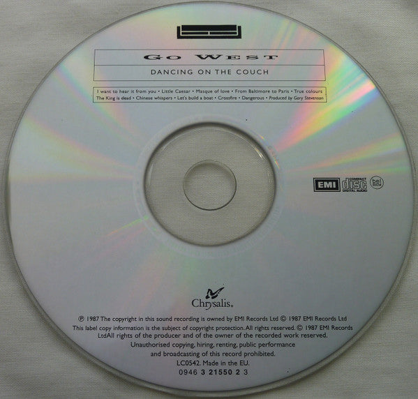 Go West : Dancing On The Couch (CD, Album, RE)
