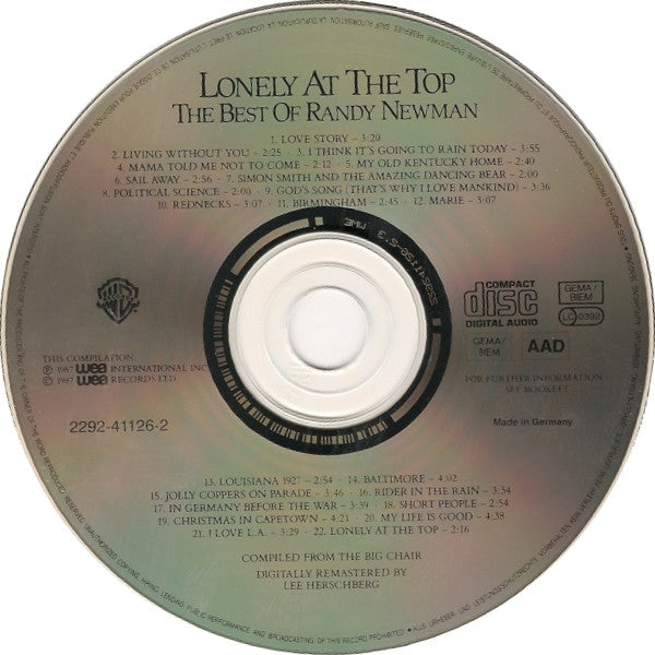 Randy Newman : Lonely At The Top - The Best Of Randy Newman (CD, Comp, RE, RM)