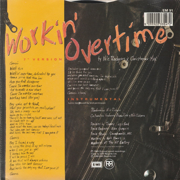 Diana Ross : Workin' Overtime (7", Single)