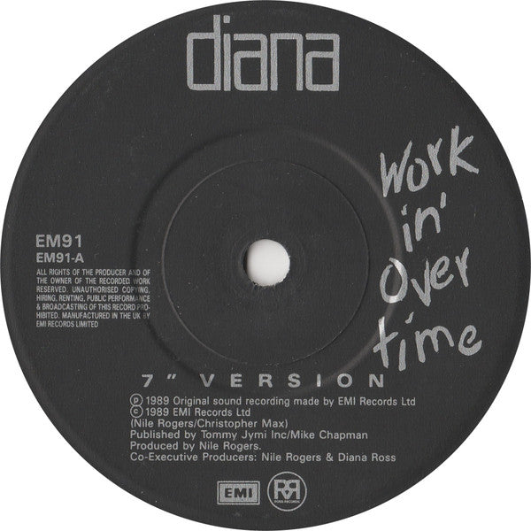 Diana Ross : Workin' Overtime (7", Single)