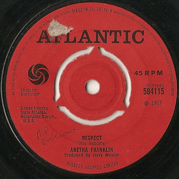 Aretha Franklin : Respect  (7", Single, 3 P)