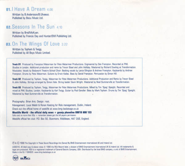 Westlife : I Have A Dream / Seasons In The Sun (CD, Single, Ltd)