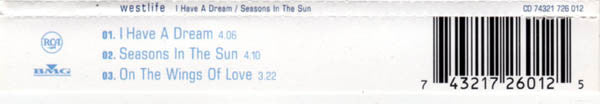 Westlife : I Have A Dream / Seasons In The Sun (CD, Single, Ltd)