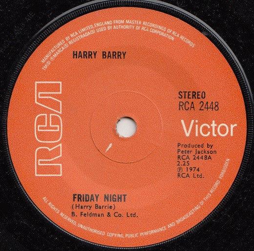 Harry Barry : Friday Night (7", Single)