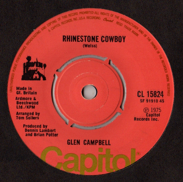 Glen Campbell : Rhinestone Cowboy (7", Single, Kno)