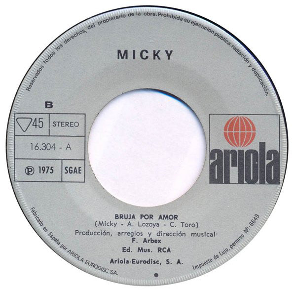 Micky (3) : Bye, Bye Fraeulein (7", Single)