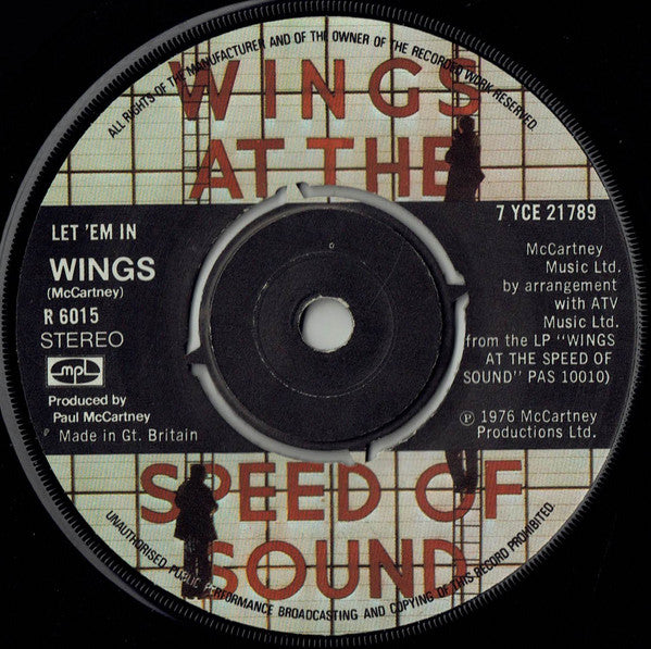 Wings (2) : Let 'Em In (7", Single)