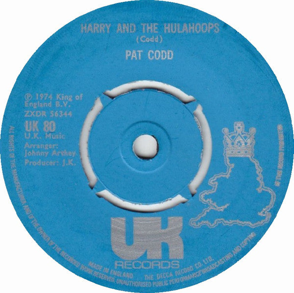 Pat Codd : Harry And The Hulahoops  (7", Single)