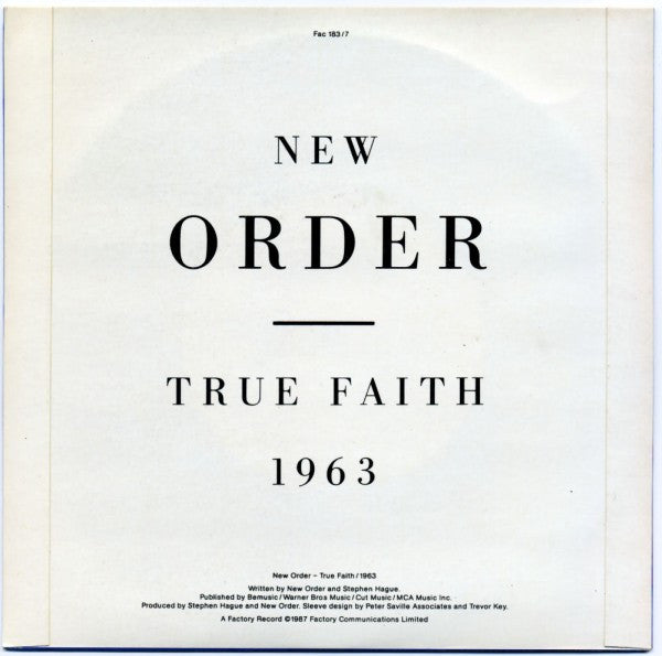New Order : True Faith / 1963 (7", Single, Sil)