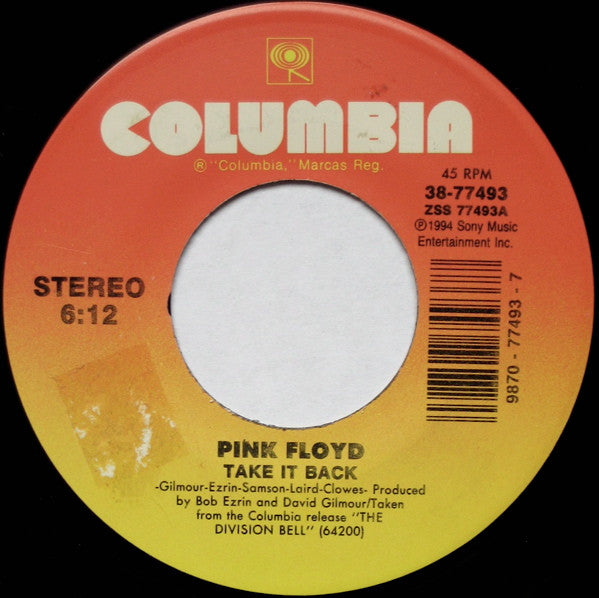 Pink Floyd : Take It Back (7", Single)