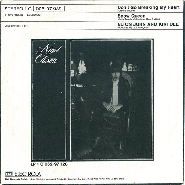 Elton John And Kiki Dee : Don't Go Breaking My Heart (7", Single)