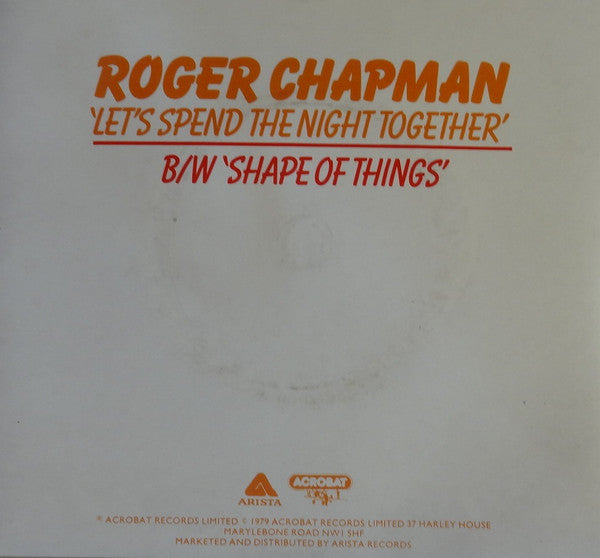 Roger Chapman : Let's Spend The Night Together (7", Single)